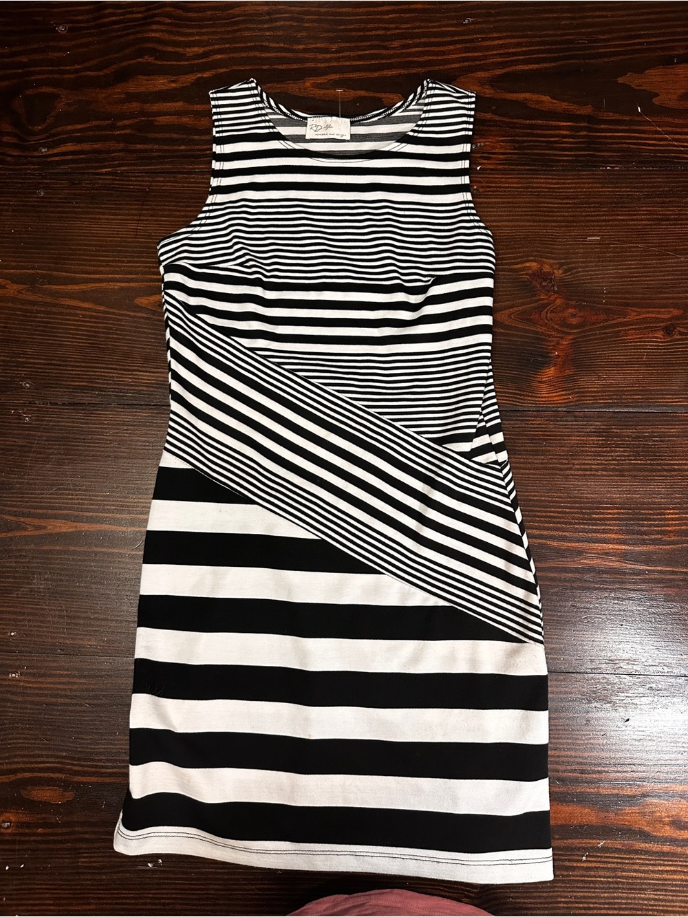 RD Style Black and White Striped Mini Dress